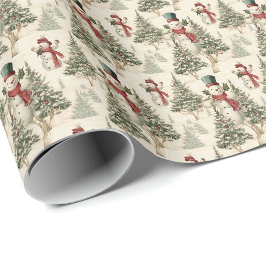 Sneeuwman Winter Dromen Cadeaupapier (Rol Hoek)