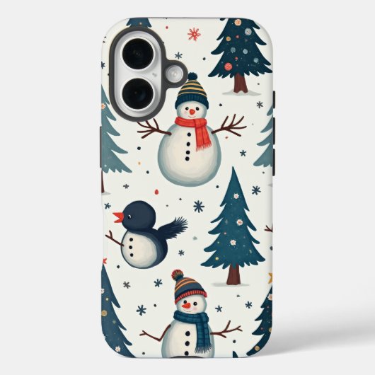 Sneeuwman Winter iPhone hoesjes (Achterkant)