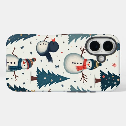 Sneeuwman Winter iPhone hoesjes (Achterkant (horizontaal))
