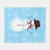 Sneeuwman Winter / Kerst Dekbed van Fleece Deken (Voorkant (Horizontaal))