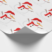 Sneeuwman winter kerst inpakpapier (Hoek)