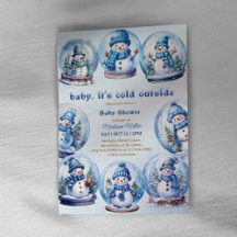 Sneeuwman Winter Thema Baby Jongen Douche