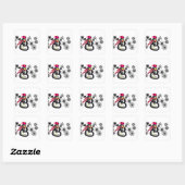 Sneeuwman winter vierkante sticker (Vel)