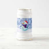 Sneeuwman Winter Vrolijke Kerstsneeuw Bierpul (Center)