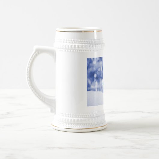 Sneeuwman Winter Vrolijke Kerstsneeuw Bierpul (Links)