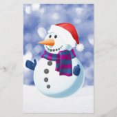 Sneeuwman Winter Vrolijke Kerstsneeuw Briefpapier (Voorkant)