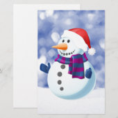 Sneeuwman Winter Vrolijke Kerstsneeuw Briefpapier (Voorkant / Achterkant)