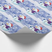 Sneeuwman Winter Vrolijke Kerstsneeuw Cadeaupapier (Hoek)