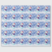 Sneeuwman Winter Vrolijke Kerstsneeuw Cadeaupapier (Vlak)