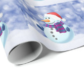 Sneeuwman Winter Vrolijke Kerstsneeuw Cadeaupapier (Rol Hoek)