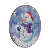 Sneeuwman Winter Vrolijke Kerstsneeuw Dartbord (Voorkant Links)