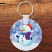 Sneeuwman Winter Vrolijke Kerstsneeuw Sleutelhanger (Voorkant)