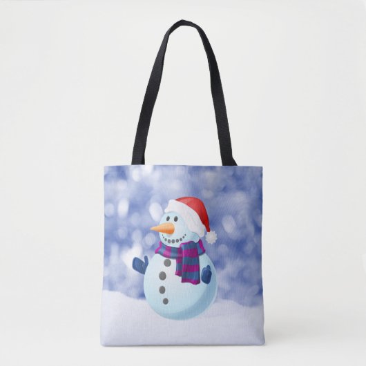 Sneeuwman Winter Vrolijke Kerstsneeuw Tote Bag (Voorkant)