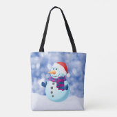 Sneeuwman Winter Vrolijke Kerstsneeuw Tote Bag (Achterkant)