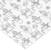 Sneeuwman Winter White Xmas Retro  feestelijk Tafelkleed (Gekanteld)