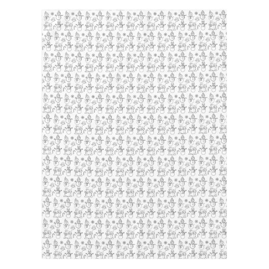 Sneeuwman Winter White Xmas Retro  feestelijk Tafelkleed (Voorkant)