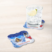 Sneeuwman winter wonderland Kerstmis Kartonnen Onderzetters (Insitu)