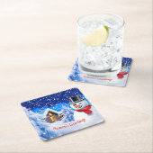 Sneeuwman winter wonderland Kerstmis Kartonnen Onderzetters (Insitu)