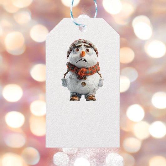 Sneeuwman Witte Gift Labels Cadeaulabel