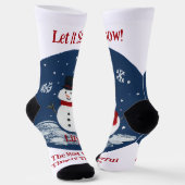 Sneeuwman Wonderful Time Year Vrouwen PERSONALISER Sokken (Gebogen)