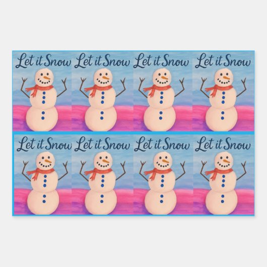 Sneeuwman Wonderland Inpakpapier Vel (Voorkant)