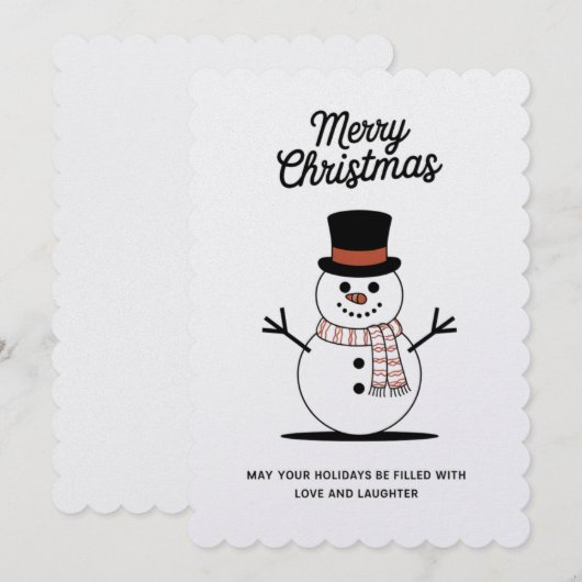 "Sneeuwman Wonderland Kerstkaarten" Feestdagenkaart (Voorkant / Achterkant)