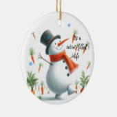 Sneeuwman wortel vulde het leven keramisch ornament (Rechts)