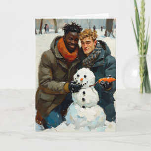 Sneeuwman Wortel Winter Omhelzing Kaart