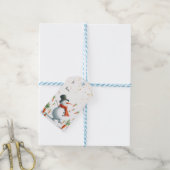 Sneeuwman Wortelveld Dans Cadeaulabel (Met Touw)