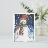 Sneeuwman - Xmas Briefkaart (Staand voorkant)