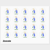 Sneeuwman zeeppomp ronde sticker (Vel)