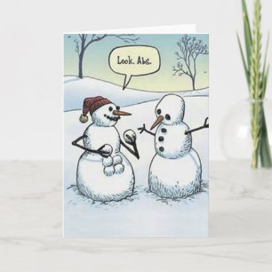 Sneeuwman Zes Abs van het Pak Wenskaart Feestdagen Kaart