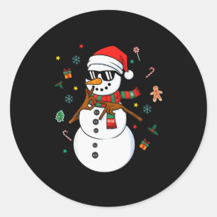 Sneeuwman Zes Zeven Meme Kerst Pijama 6 En 7 F Ronde Sticker