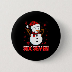 Sneeuwman Zes Zeven Meme Slang 6 7 Grappig 67 Kers Ronde Button 5,7 Cm