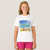 Sneeuwman Zonnebaden T-shirt (Voorkant volledig)