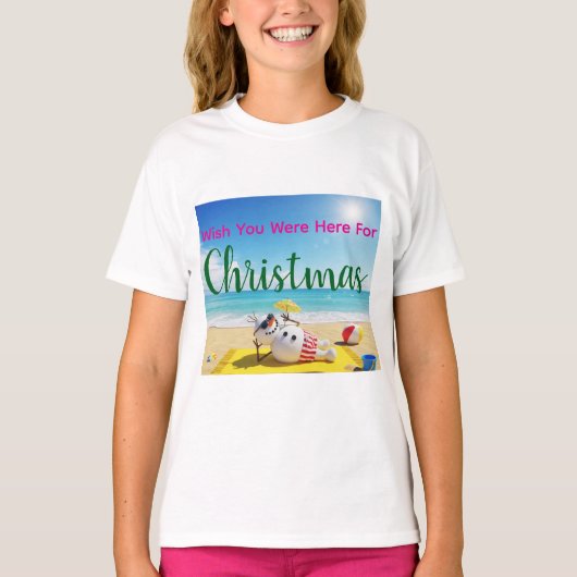 Sneeuwman Zonnebaden T-shirt (Voorkant)