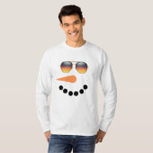 Sneeuwman Zonnebril - Winter Vakantie Kerstmis T-shirt (Voorkant volledig)