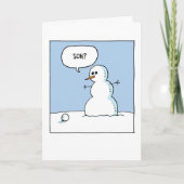 Sneeuwman Zoon Kerstmis Kaart (Voorkant)