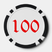 Sneeuwman zwart 100 gestreepte pokerchip (Achterkant)