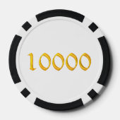 Sneeuwman zwart goud 10000 gestreepte pokerchip (Achterkant)