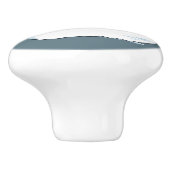 Sneeuwmanblauwe keramische knop (Zijkant)