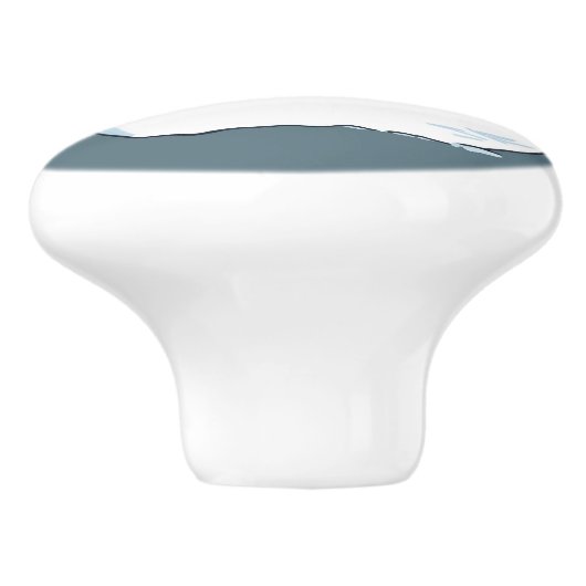 Sneeuwmanblauwe keramische knop (Zijkant)