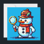 Sneeuwmandetective: 8-bits wintermysterie kaart<br><div class="desc">Ontrafel de geheimen van het vakantieseizoen met dit unieke 8-bit sneeuwpop detective ontwerp. Een perfecte mix van mysterie en feestelijke geest!</div>