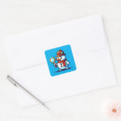Sneeuwmandetective: 8-bits wintermysterie vierkante sticker (Envelop)