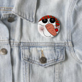 Sneeuwmangezicht Sneeuwvlok Sparkle Ronde Button 5,7 Cm (In situ)