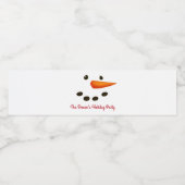 Sneeuwmangezicht, vakantie waterfles etiket (Enkel label)