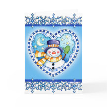 Sneeuwmanhart - Wenskaart