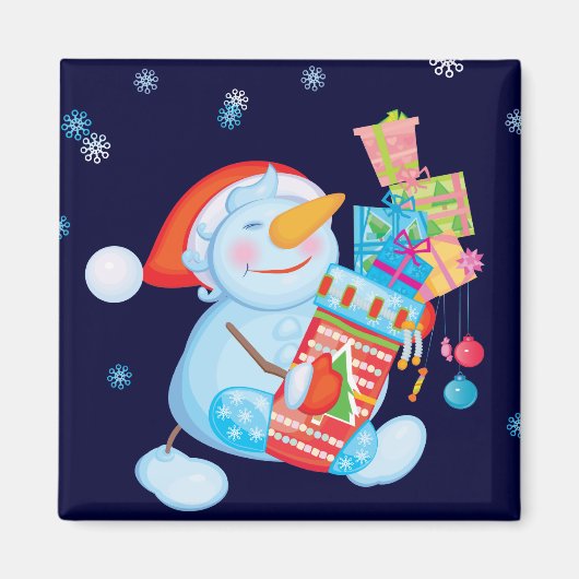 Sneeuwmanmagneet voor geschenken magneet (Voorkant)