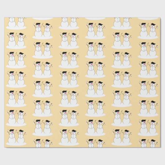 Sneeuwmannen Afstuderen Cadeaupapier (Vlak)