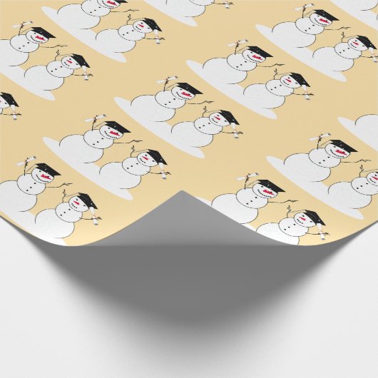 Sneeuwmannen Afstuderen Cadeaupapier (Hoek)